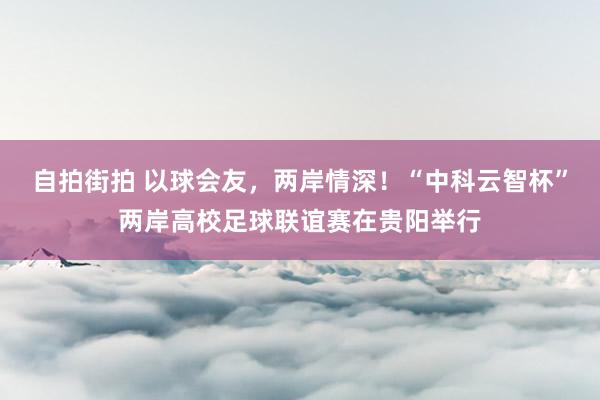 自拍街拍 以球会友，两岸情深！“中科云智杯”两岸高校足球联谊赛在贵阳举行