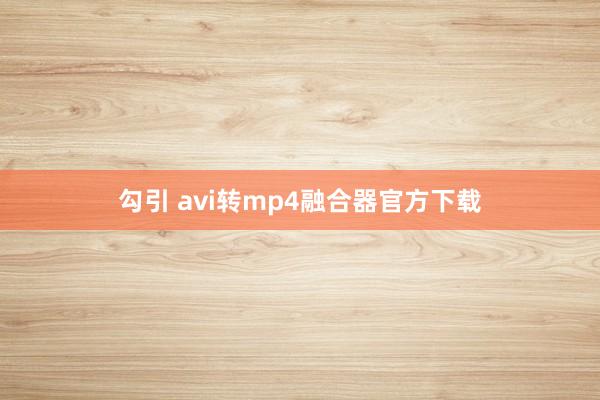 勾引 avi转mp4融合器官方下载